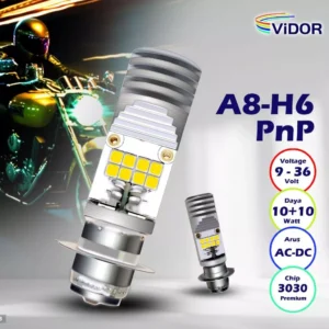 Lampu Depan Motor H6 LED VIDOR AC/DC Bebek & Matic - Garansi Lebih terang & tahan dari AYOTO M2B M2A